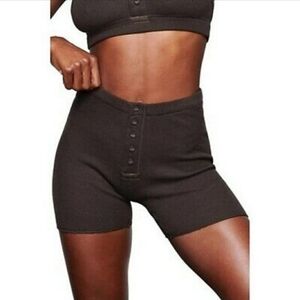 SKIMS Dark Chocolate Waffle Knit Short - SIZE XXS